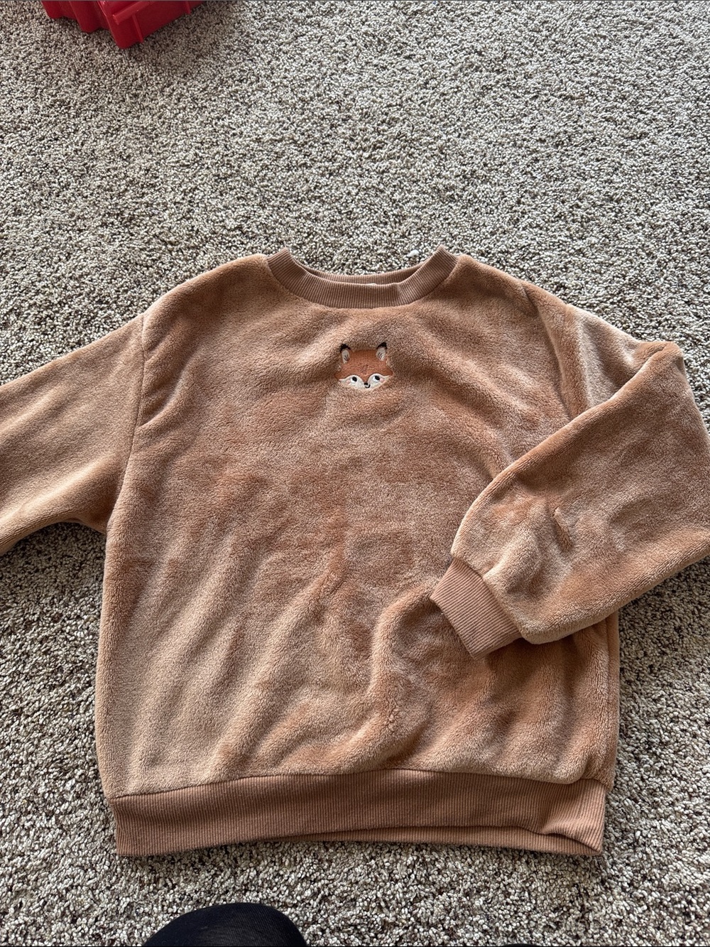 H&M Fox Embroidered Plush Sweatshirt - Brown